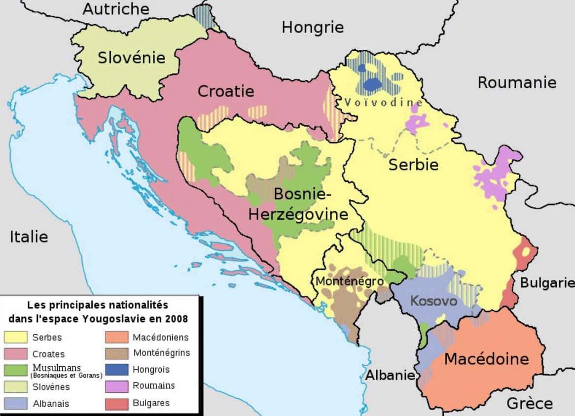 Montrer la répartition ethnique en ex-Yougoslavie